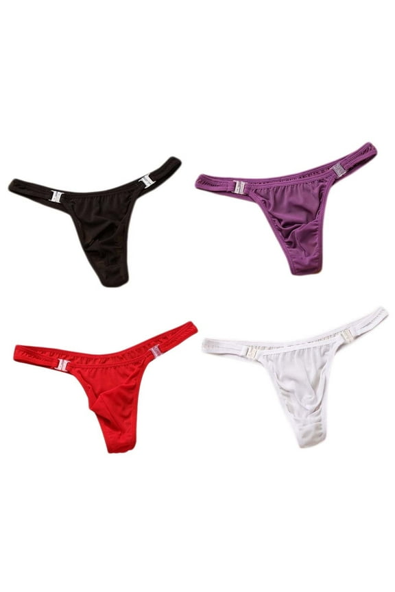 Men's 4in1 Detachable Thong Panties Lingerie Breathable Sexy Briefs Lockable Stretch Underpants Hot Underwear Gift for Boyfriend Husband