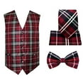 thumbnail image 1 of Men's 4pc Plaid Vest Set-2012-A-Burgundy-S, 1 of 5