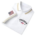 thumbnail image 1 of Men's 4th of July Graphic Polo Shirts Patriotic 250th Anniversary Shirt Short Sleeve Casual Comfort Fit Commemorative Print Collared Shirt For Independence Day Anniversary Celebration White 4XL, 1 of 5