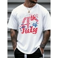 thumbnail image 1 of Men's 4th of July Patriotic Graphic T-Shirt - 100% Cotton Breathable Casual Tee with Fireworks & American Flag Print, Navy Blue Short Sleeve Shirt for Summer, Independence Day Celebrations & Outdoor, 1 of 9
