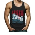 thumbnail image 1 of Men's 4th of July Tank Top - Patriotic USA Flag Graphic - Independence Day Celebratory Apparel - Republican Style - Ideal Summer Wear for American Holidays - National Pride Outfit - Small Black, 1 of 4