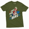 thumbnail image 1 of Men's 4th Of July Funny Tee Shirt Here to Bang Fireworks Independence day US Birthday Patriotic Humor Tee Shirt (3X-Large Military Green), 1 of 6