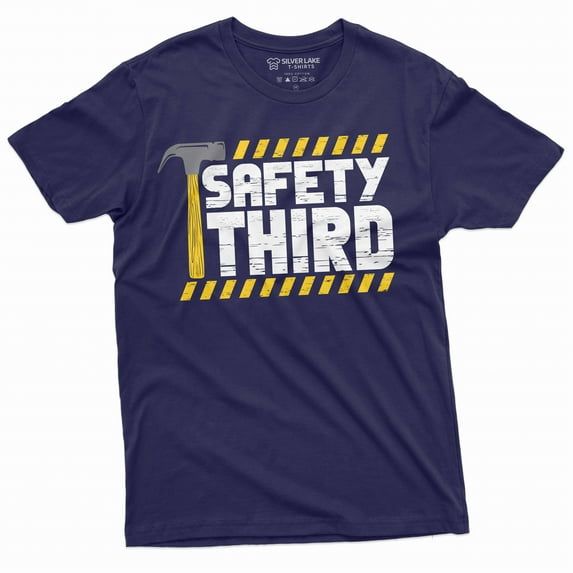 Men's 4th of July Funny Safety third T-shirt fireworks safety sarcastic birthday gift tee shirt (4X-Large Navy Blue)