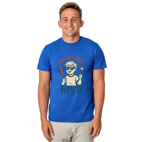 Fourth of July MVP Fireworks Men's Independence Day Patriotic Funny Parody Short-Sleeve T-Shirt