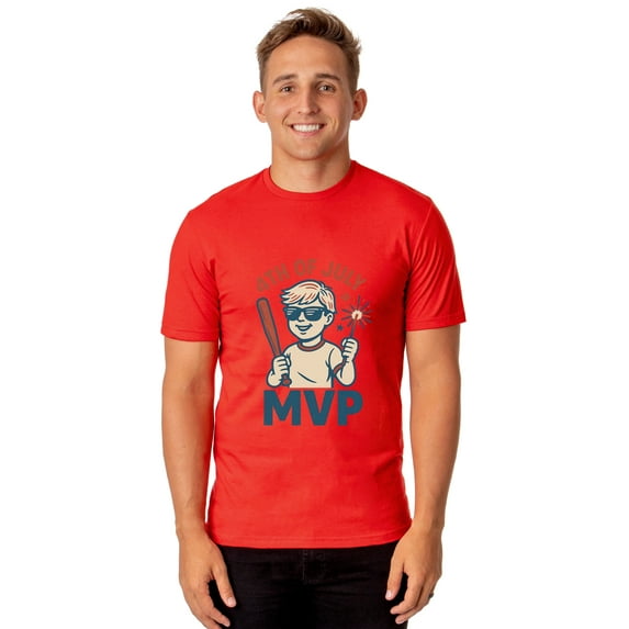 Fourth of July MVP Fireworks Men's Independence Day Patriotic Funny Parody Short-Sleeve T-Shirt