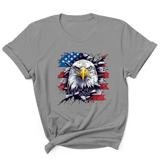 Men's 4th of July Patriotic T-Shirt – American Flag Graphic Tee, Independence Day Round Neck Summer Shirt for Independence Day 2025