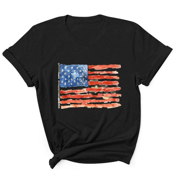 Men's 4th of July Patriotic T-Shirt – American Flag Graphic Tee, Independence Day Round Neck Summer Shirt for Independence Day 2025
