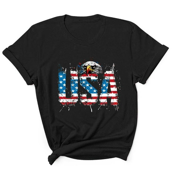 Men's 4th of July Patriotic T-Shirt – American Flag Graphic Tee, Independence Day Round Neck Summer Shirt for Independence Day 2025