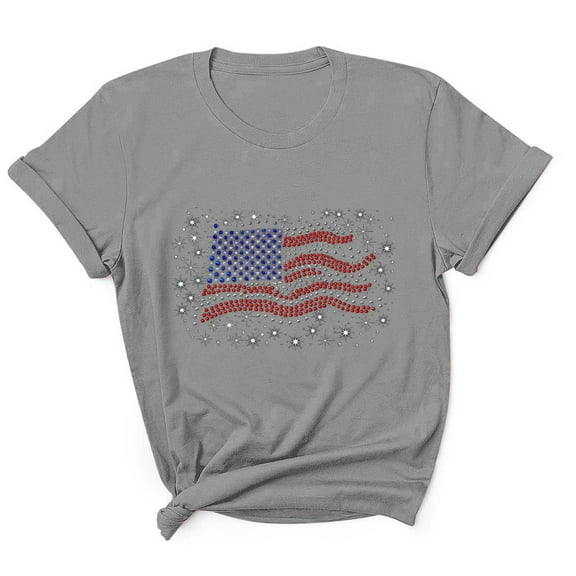 Men's 4th of July Patriotic T-Shirt – American Flag Graphic Tee, Independence Day Round Neck Summer Shirt for Independence Day 2025