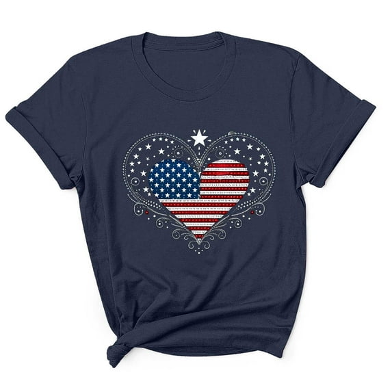 Men's 4th of July Patriotic T-Shirt – American Flag Graphic Tee, Independence Day Round Neck Summer Shirt for Independence Day 2025