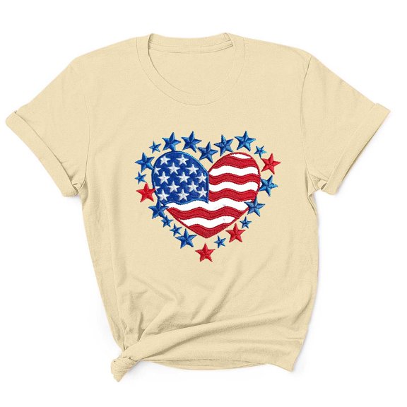 Men's 4th of July Patriotic T-Shirt – American Flag Graphic Tee, Independence Day Round Neck Summer Shirt for Independence Day 2025