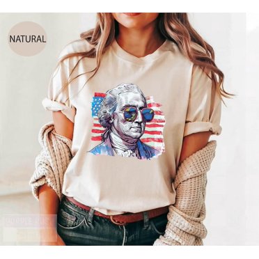 Men’s 4th of July Shirt, Founding Daddy George Washington Tee, Funny Independence Day Dad Shirt, Patriotic President USA T-Shirt