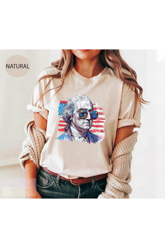 Men’s 4th of July Shirt, Founding Daddy George Washington Tee, Funny Independence Day Dad Shirt, Patriotic President USA T-Shirt