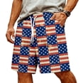 thumbnail image 1 of Men's 4th of July Shorts American Flag Patriotic Shorts with Pockets, 1 of 4
