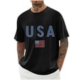 thumbnail image 1 of Men's 4th of July USA Flag T-Shirts Short Sleeve Crew Neck Tees Patriotic Distressed Casual Unisex Tops, 1 of 5