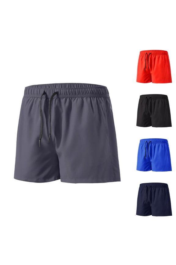 Men's 5 Inch Inseam Running Shorts Quick Drying Lightweight Breathable Athletic Workout Gym Shorts with Pockets Black, Size L
