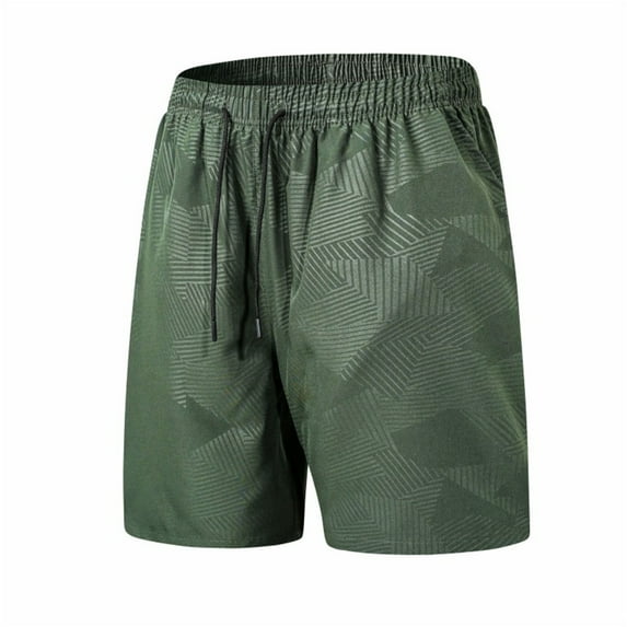 Men's 5" Inseam Graphic Athletic Shorts: Geometric Pattern Workout Training Short Pants Above Knee Length, Quick Dry Lightweight Activewear with Side Pockets