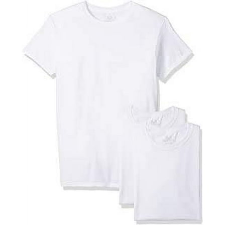 Men's 5-Pack Crew Neck T-Shirt, White, Large