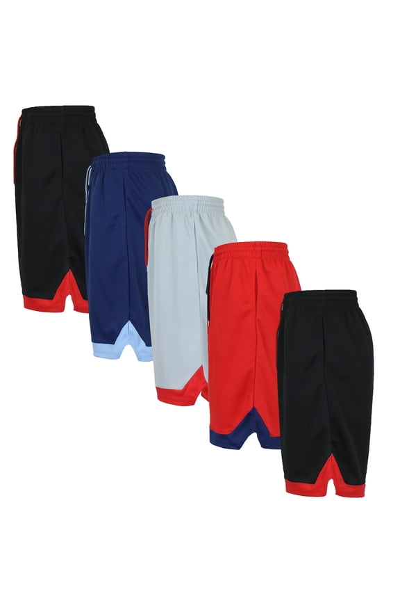 Men's 5-Pack Lightweight Breathable Moisture Wicking Mesh Shorts