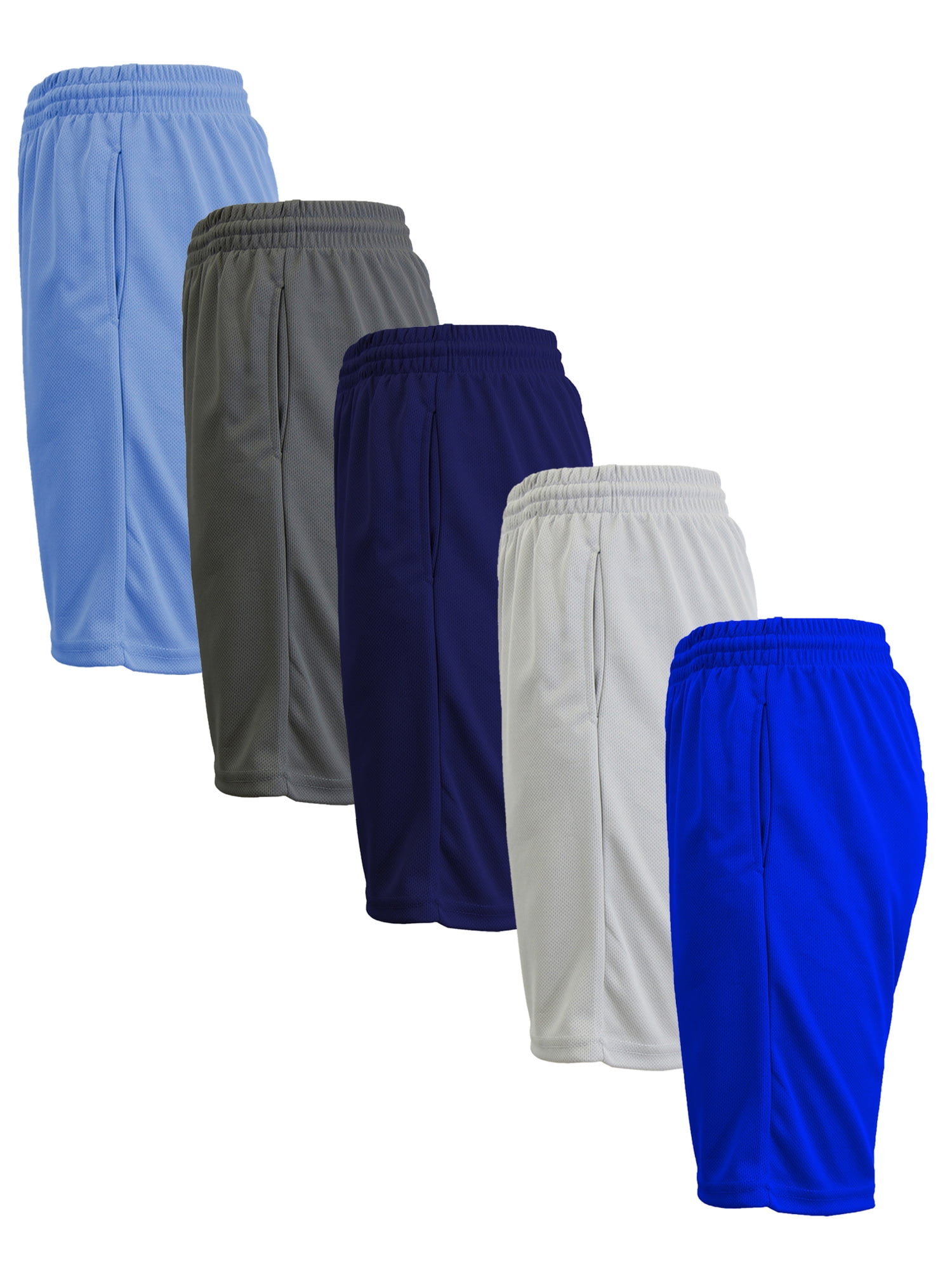 Men's 5-Pack Lightweight Breathable Moisture Wicking Mesh Shorts