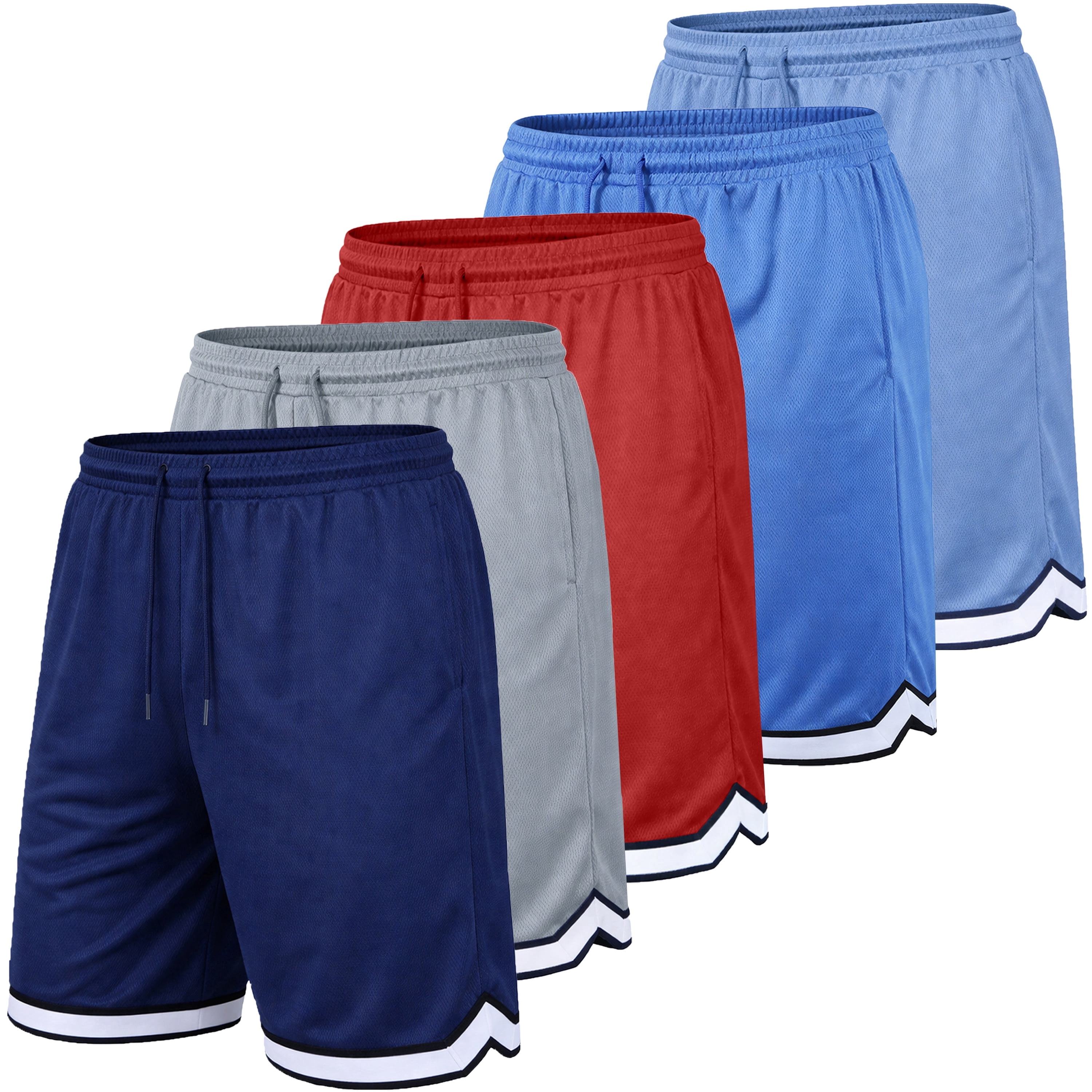 Galaxy by Harvic Men's 5-Pack Lightweight Breathable Mesh Shorts