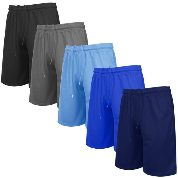 Men's 5-Pack Lightweight Breathable Moisture Wicking Mesh Shorts