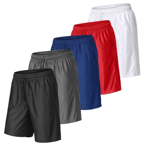 Men's 5-Pack Lightweight Breathable Moisture Wicking Mesh Shorts