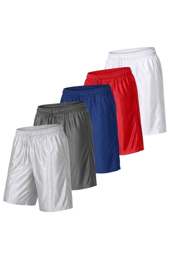 Men's 5-Pack Lightweight Breathable Moisture Wicking Mesh Shorts