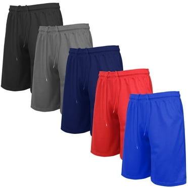 Men's 5-Pack Lightweight Breathable Moisture Wicking Mesh Shorts
