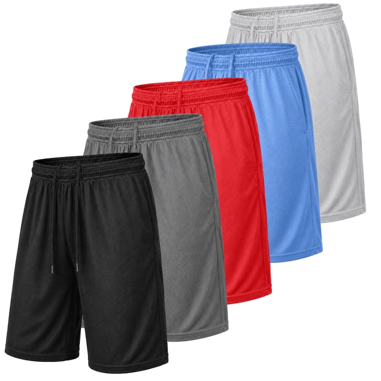 Galaxy by Harvic Men's 5-Pack Lightweight Breathable Mesh Shorts