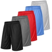 Mens 5-Pack Lightweight Breathable Moisture Wicking Mesh Shorts