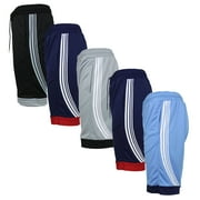 GALAXY BY HARVIC Men's 5-Pack Lightweight Breathable Moisture Wicking Mesh Shorts