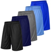 Men's 5-Pack Lightweight Breathable Moisture Wicking Mesh Shorts