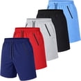 thumbnail image 1 of Men's 5-Pack Performance Training Shorts With Zipper Pockets (Sizes, S to 2XL), 1 of 6