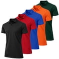 thumbnail image 1 of Men’s 5-Pack Short Sleeve Pique Polo Shirt – Modern-Fit Casual & Golf Shirt (Sizes: S-3XL), 1 of 6