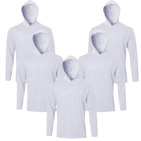 Men's 5-Pack UPF 50 Sun Protection Hoodies, Quick Dry Long Sleeve Shirts for Outdoor Gym
