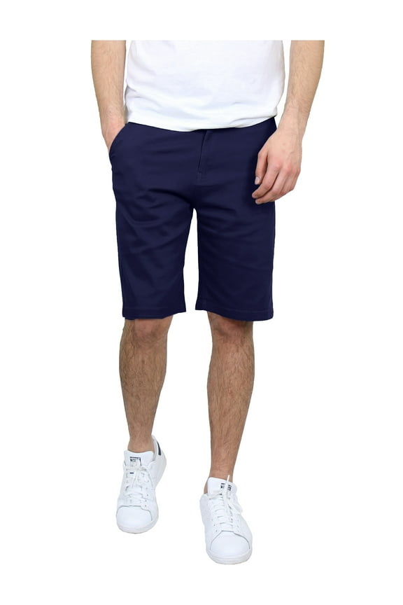 Men's 5-Pocket Flat-Front Stretch Chino Shorts - NAVY