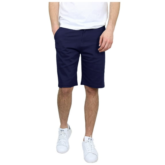 Men's 5-Pocket Flat-Front Stretch Chino Shorts - NAVY