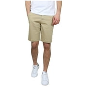 Men's 5-Pocket Flat-Front Stretch Twill Chino Shorts (Size 30-42)