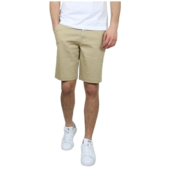 Men's 5-Pocket Flat-Front Stretch Twill Chino Shorts (Size 30-42)