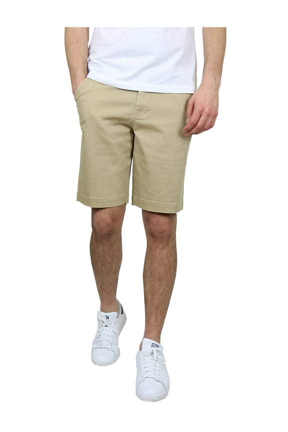 Men's 5-Pocket Flat-Front Stretch Twill Chino Shorts (Size 30-42)