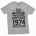 thumbnail image 1 of Men's 50 years of being awesome custom add your year T-shirt Birthday unique customizable tee (XX-Large Grey), 1 of 7