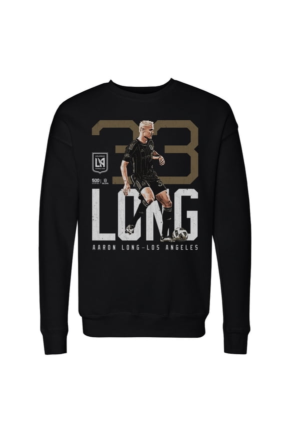 Men's 500 Level Aaron Long Black LAFC Bold Crewneck Sweatshirt
