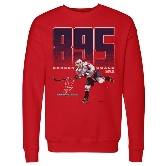 Men's 500 Level Alexander Ovechkin Red Washington Capitals NHL All-Time Leading Goal Scorer Bold Pullover Sweatshirt