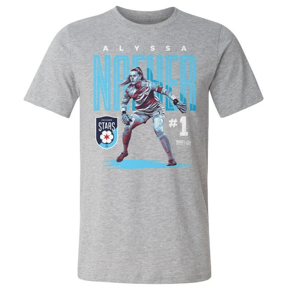 Men's 500 Level Alyssa Naeher Heather Gray Chicago Stars FC Player Bitmap Graphic T-Shirt