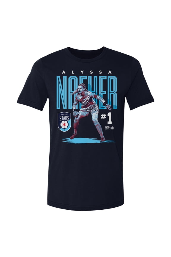 Men's 500 Level Alyssa Naeher Navy Chicago Stars FC Player Bitmap Graphic T-Shirt