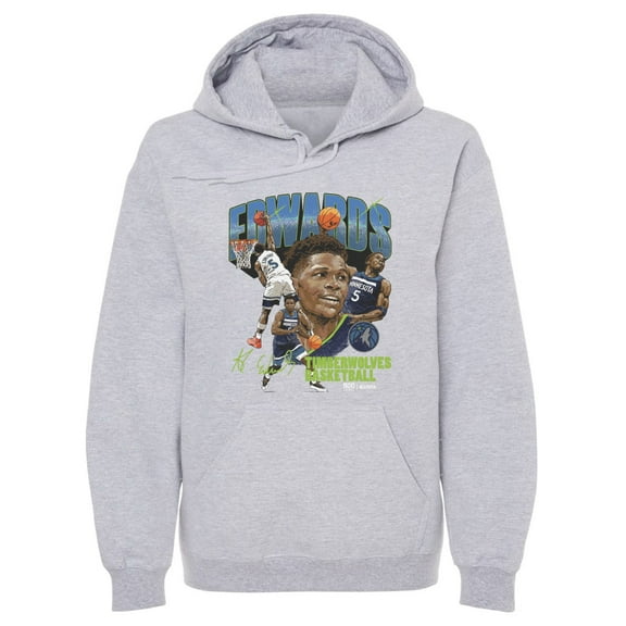 Men's 500 Level Anthony Edwards Gray Minnesota Timberwolves Collage Pullover Hoodie