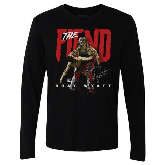 Men's 500 Level Black Bray Wyatt The Fiend Long Sleeve T-Shirt
