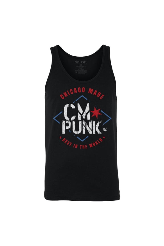 Men's 500 Level Black CM Punk Chicago Made Tank Top
