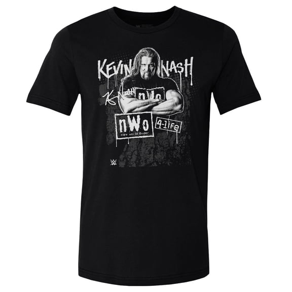 Men's 500 Level Black Kevin Nash Grunge T-Shirt